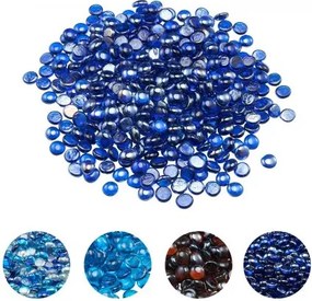 VEVOR Fire Glass, 9 kg hittebestendige glasstenen, 19 mm glasparels voor vuurkorven, rookvrij haardglas, vuurkristal, vuurparels, voor open haard, kobaltblauw