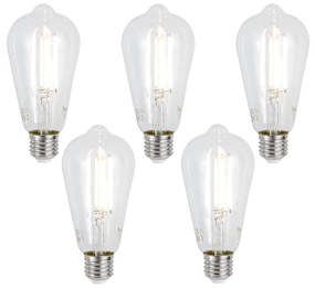 Set van 5 Smart E27 dimbare LED lampen ST64 helder 7W 806 lm 2700-6500K Zigbee