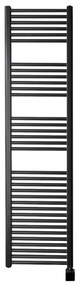 Sanicare elektrische design radiator 45x172cm zwart met Bluetooth en thermostaat rechts chroom