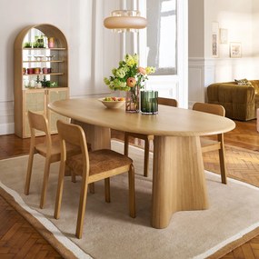 Ovale eettafel, eikenfineer, 6 tot 8 couverts, WILLIAM