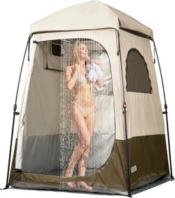 VEVOR 1-kamer douchetent, waterdichte toilettent (145x145x215 cm), omkleedtent incl. haringen, touwen, draagtas en dwarsbalk, gemaakt van 210D Oxford-stof voor kamperen, strand, vissen, kaki