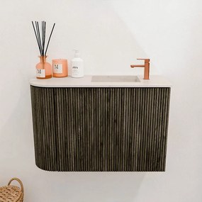Mondiaz Joya DLux 60cm toiletmeubel ronding links shadow met wastafel faye rechts 1 kraangat meli