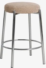 Zantria Hoge Gestoffeerde Kruk En Ijzer ↑65 Cm & Stof Grijs – Taupe - Sklum