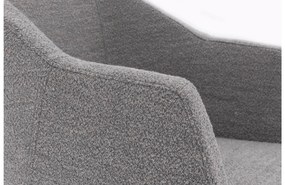 Goossens Excellent Eetkamerstoel Andrea grijs stof graden draaibaar met return functie met armleuning, modern design