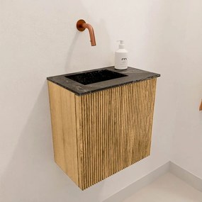 Mondiaz Joya DLux 40cm toiletmeubel oak met wastafel faye links zonder kraangat lava