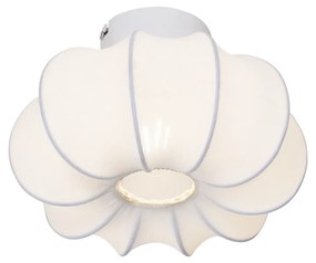 Stoffen Japandi plafondlamp wit 27cm - Plu AsyeshaJapandi E27 rond Binnenverlichting Lamp