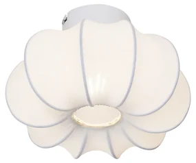 Stoffen Japandi plafondlamp wit 27cm - Plu AsyeshaJapandi E27 rond Binnenverlichting Lamp