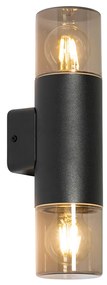 Moderne buiten wandlamp zwart 2-lichts IP44 - Odense Modern E27 IP44 Buitenverlichting rond