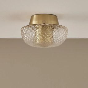 Wand- en plafondlamp, van geslepen glas en messing, diameter 20 cm, MISTINGUETT