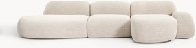 Modulaire bouclé hoekbank Wolke (4-zits) met chaise longue