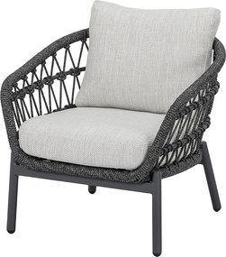 Arezzo low dining loungestoel antraciet rope