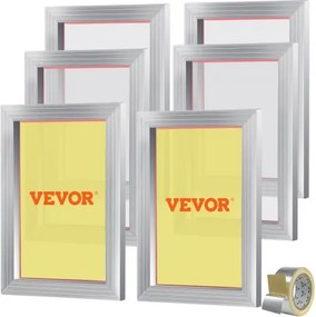 VEVOR Zeefdrukset, 6 stuks aluminium zeefdrukframes, 10x14 inch zeefdrukframe met 156 mesh, nylon gaas met hoge spanning en afdichttape voor T-shirts, doe-het-zelf-afdrukken etc.