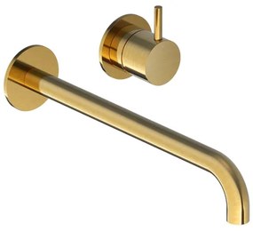 Hotbath Cobber afbouwdeel inbouw wastafelmengkraan en 25 cm uitloop geborsteld messing (goud) PVD CB005EXT25BBP