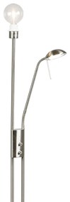 Moderne vloerlamp staal dimbaar - Luxor