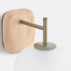 Wandlamp in eik en mat glas, Navida