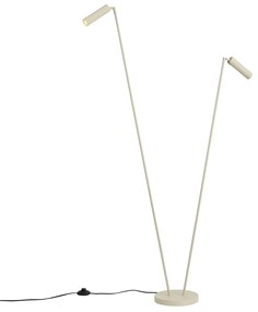 Moderne vloerlamp beige 2-lichts GU10 35mm - Thomas