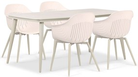 Tuinset 4 personen 180 cm Kunststof Taupe Lifestyle Garden Furniture Lissabon/Vienna