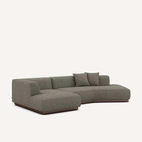 Bank met open linkerhoek in tweed, JACOPO