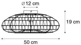 Smart Retro plafondlamp met dimmer wit incl. Wifi A60 - Lina Retro E27 Draadlamp met dimmer rond Binnenverlichting Lamp