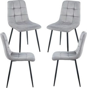 Set 4 Stuhl Fluwelen Stoelen