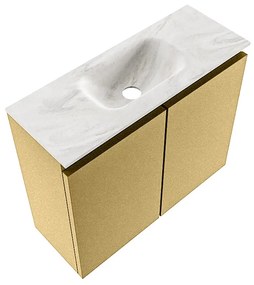 Mondiaz Ture DLux toiletmeubel 60cm oro met wastafel ostra midden zonder kraangat