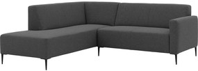 Goossens Bank Key West grijs, stof, 2-zits, modern design met ligelement links