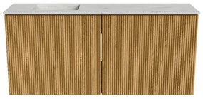 Mondiaz Joya DLux 90cm toiletmeubel oak met wastafel faye links 1 kraangat opalo