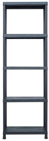 vidaXL Opbergrek 125 kg 60x30x180 cm kunststof zwart