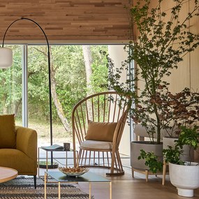 Bloempot op poot in hevea, H45cm, Florian