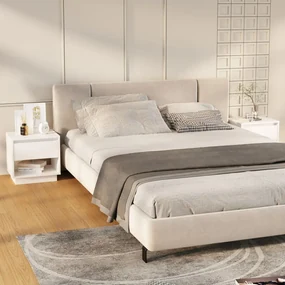 vidaXL Nachtkastjes 2 st 45x34x44 cm spaanplaat hoogglans wit