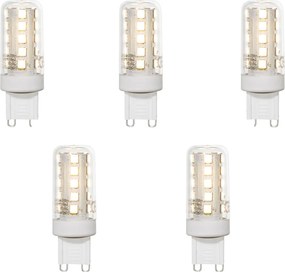 Set van 5 G9 LED lampen helder 2W 370 lm 3000K