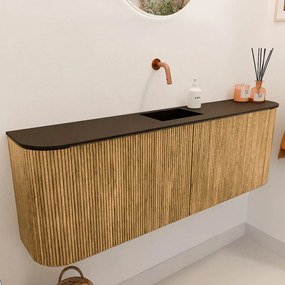Mondiaz Joya 125cm toiletmeubel ronding links/rechts oak met wastafel faye midden zonder kraangat urban