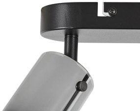 Moderne plafondSpot / Opbouwspot / Plafondspot gunmetal 3-lichts draai- en verstelbaar - Drain Modern GU10 rond Binnenverlichting Lamp