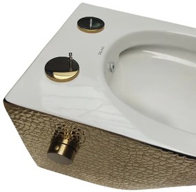 DTG Livorno douche wc croco goud met softclose zitting wit glans