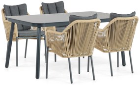 Tuinset 4 personen 160 cm Aluminium/rope Taupe Lifestyle Garden Furniture Marbella/Tavano