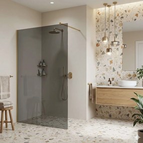Walk-in douchewand Rea Flexi Grey / Brush Gold 90