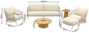 4 Seasons Puccini/Pablo stoel-bank loungeset incl. hocker - 6-delig