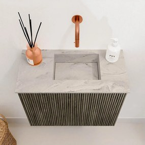 Mondiaz Joya DLux 50cm toiletmeubel shadow met wastafel faye rechts zonder kraangat glace
