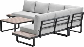 Garden Impressions Diego loungeset 5-delig - donker grijs - valley sand