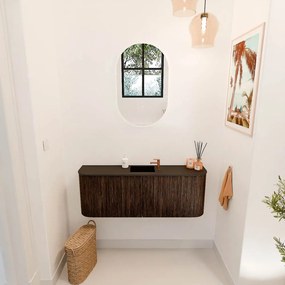 Mondiaz Joya 115cm toiletmeubel ronding links/rechts walnut met wastafel faye midden 1 kraangat urban