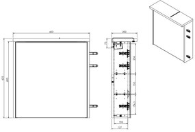 Fontana Grado spiegelkast met verlichting 60cm 1 deur walnoot