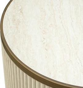 Richmond Interiors Tivoli Ronde Salontafelset Beige Goud - 91 X 91cm.