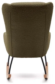 Kave Home Maustin Schommelstoel Groen Boucle