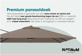 Platinum Voyager Vierkante Zweefparasol T2 2,7x2,7 m. - Havanna Taupe