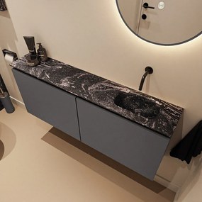 Mondiaz Ture DLux toiletmeubel 120cm dark grey met wastafel lava rechts zonder kraangat