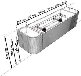 Mondiaz Kurve-dlux 170cm badmeubel ronding links/rechts shadow met 1 lade en 2 deuren en wastafel leaf dubbel 2 kraangaten glace