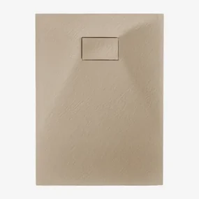 Rechthoekige Antislip En Extra Platte Smc-hars Douchebak Soho Licht Zandbruin & 100 X 80 Cm - Sklum
