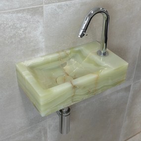 Saniclear Green Onyx fonteinset met gebogen kraan in chroom