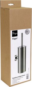 Plieger Vigo toiletborstel met deksel geborsteld chroom