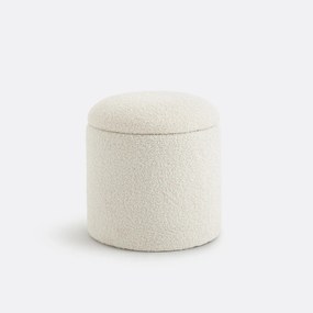 Bouclé poef met opbergruimte Timour